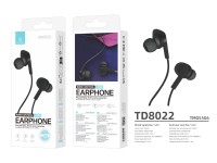 Techancy Auricular Com Fios Preto TD8022 , Microfone Integrado, 3,5 Mm, Compatível Com Smartphones E Techancy Auricular Com Fios Preto TD8022 , Microfone Integrado, 3,5 Mm, Compatível Com Smartphones E