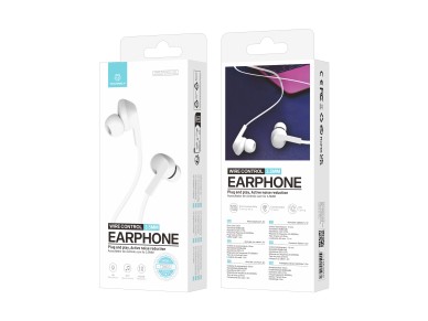 Techancy Auricular Com Fios Branco TD8022 , Microfone Integrado, 3,5 Mm, Compat�vel Com Smartphones 