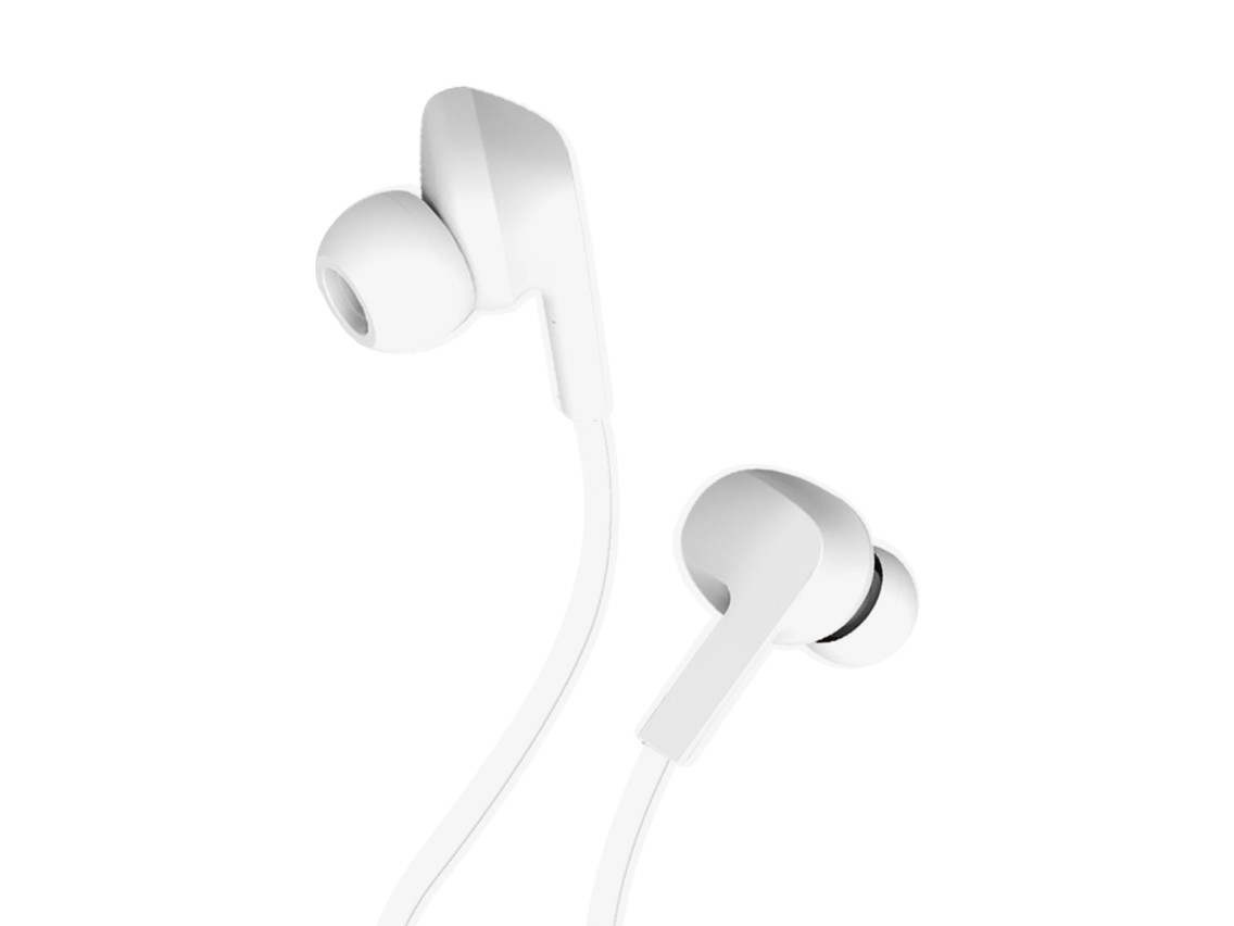 Techancy Auricular Com Fios Branco TD8022 , Microfone Integrado, 3,5 Mm, Compatível Com Smartphones