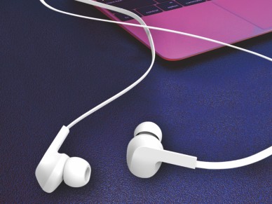 Techancy Auricular Com Fios Branco TD8022 , Microfone Integrado, 3,5 Mm, Compat�vel Com Smartphones 