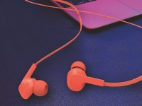 Techancy Auricular Com Fios Laranja TD8022 , Microfone Integrado, 3,5 Mm, Compat�vel Com Smartphones