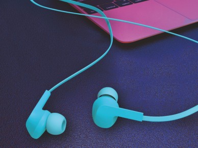 Techancy Auricular Com Fios Azul  TD8022 , Microfone Integrado, 3,5 Mm, Compat�vel Com Smartphones E