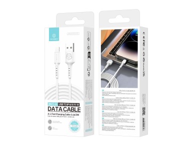 Techancy White Data Cable TB1628, USB to Lightning Fast Charging Cable, 3M/2.4A, Compatible with iPh