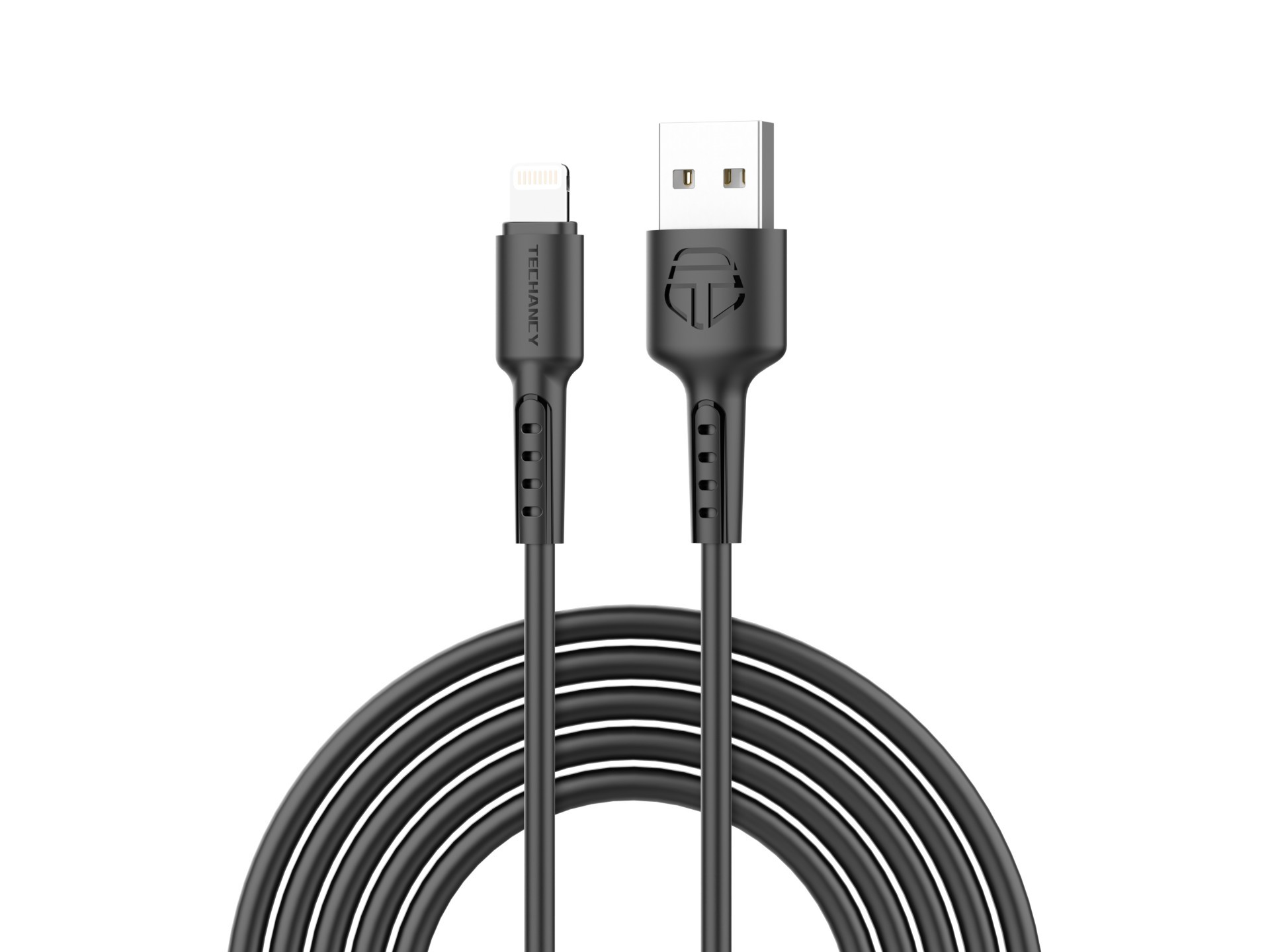 Techancy Cabo De Dados Preto TB1628, Cabo De Carregamento Rápido Usb Para Lightning, 3 M/2,4 A, Comp