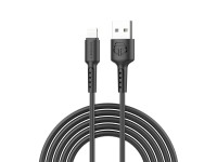 Techancy Black Data Cable TB1628, USB to Lightning Fast Charging Cable, 3M/2.4A, Compatible with iPh