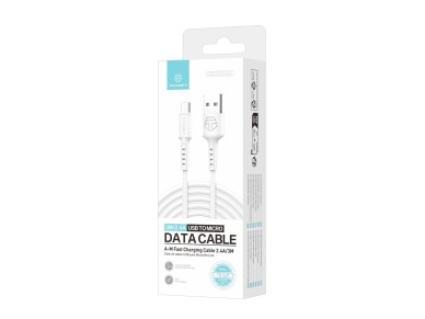 Cable de datos Techancy TB1629 blanco, cable de carga r�pida USB a micro USB, 3 m/2,4 A, compatible 