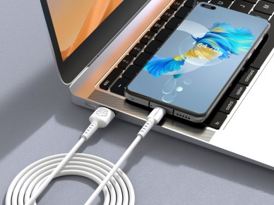 Cable de datos Techancy TB1629 blanco, cable de carga r�pida USB a micro USB, 3 m/2,4 A, compatible 
