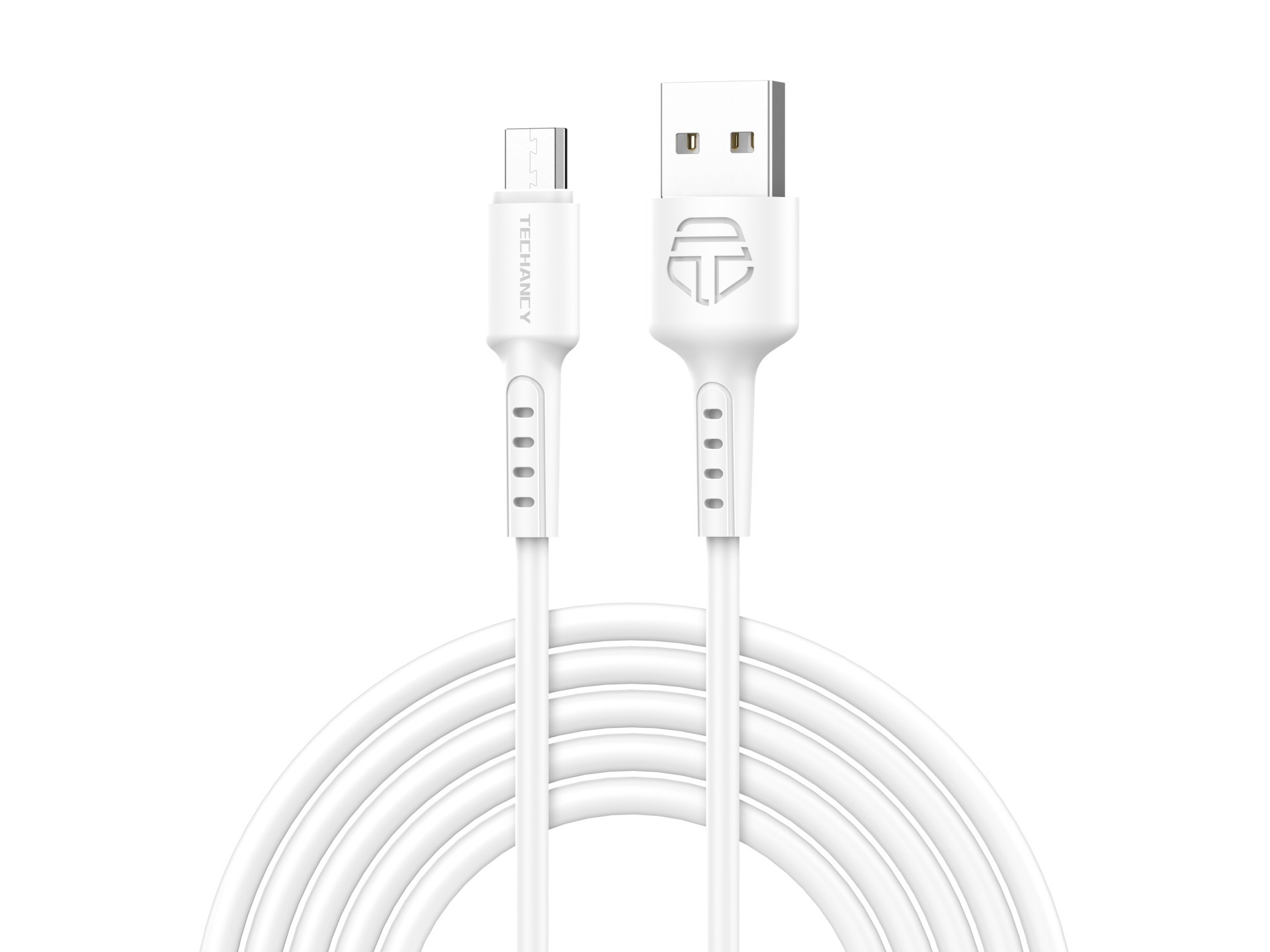 Cable de datos Techancy TB1629 blanco, cable de carga rápida USB a micro USB, 3 m/2,4 A, compatible