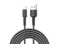 Cable de datos Techancy TB1629, negro, cable de carga r�pida USB a micro USB, 3 m/2,4 A, compatible 