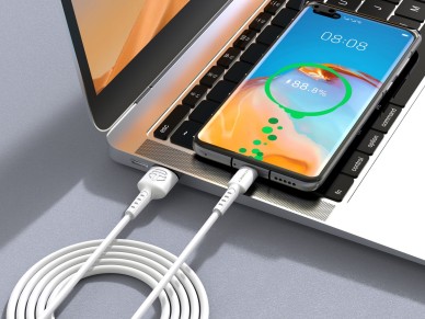 Techancy Cabo De Dados Branco TB1630, Cabo De Carregamento R�pido Usb Para Tipo C, 3 M/2,4 A, Compat