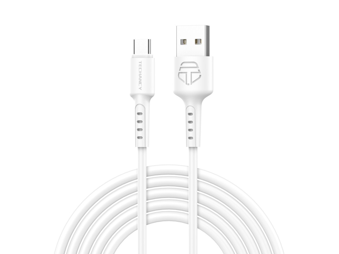 Techancy Cabo De Dados Branco TB1630, Cabo De Carregamento R�pido Usb Para Tipo C, 3 M/2,4 A, Compat