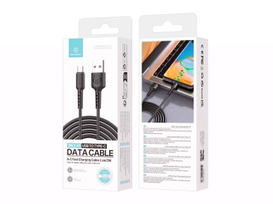 Techancy TB1630 Black Data Cable, USB to Type-C Fast Charging Cable, 3m/2.4A, Compatible with USB-C Techancy TB1630 Black Data Cable, USB to Type-C Fast Charging Cable, 3m/2.4A, Compatible with USB-C