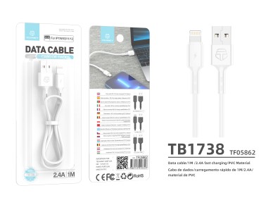 Techancy Cabo De Dados Usb-Ip7/8/x/11-14, TB1738 1M 2,4A Carregamento Rápido, Transferência De Dados Techancy Cabo De Dados Usb-Ip7/8/x/11-14, TB1738 1M 2,4A Carregamento Rápido, Transferência De Dados