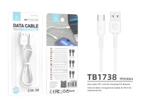 Techancy USB Type-C Data Cable, TB1738 1M, 2.4A Fast Charging, Data Transfer, White Techancy USB Type-C Data Cable, TB1738 1M, 2.4A Fast Charging, Data Transfer, White