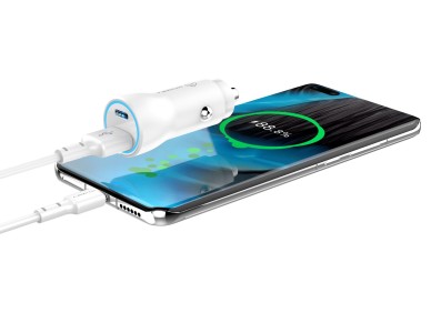 Cargador de coche Techancy TC6411 blanco, carga r�pida PD+QC de 18 W, compatible con iPhone, Samsung