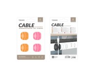 Techancy cable support, TZ6293, pack of 4, cable organizer, orange + pink