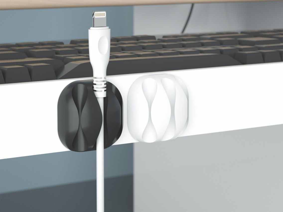 Techancy TZ6293 Cable Support, 4-Pack, Cable Organizer, Black & White
