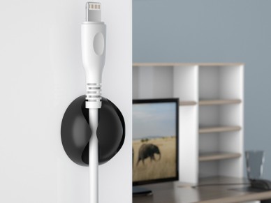 Techancy TZ6292 Cable Support, Pack of 6, Cable Organizer, Black and White