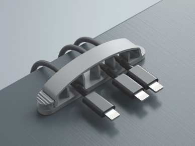 Techancy cable tie holder, TZ6291, pack of 3, easy to open and close for cable storage, grey.