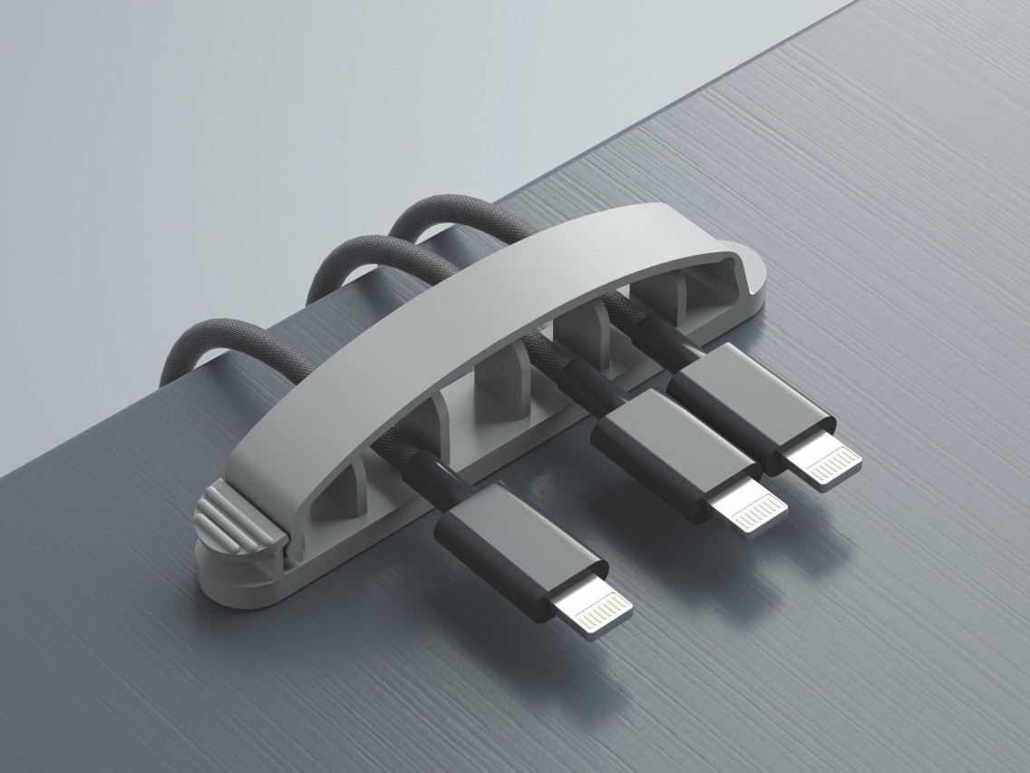 Techancy cable tie holder, TZ6291, pack of 3, easy to open and close for cable storage, grey.