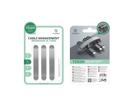 Soporte para bridas Techancy, TZ6291, paquete de 3, fácil de abrir y cerrar para guardar cables, gri Soporte para bridas Techancy, TZ6291, paquete de 3, fácil de abrir y cerrar para guardar cables, gri