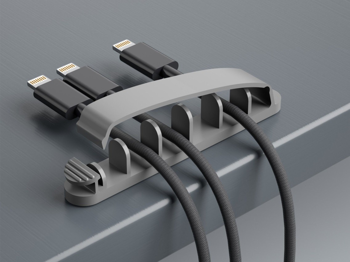 Techancy cable tie holder, TZ6291, pack of 3, easy to open and close for cable storage, grey.