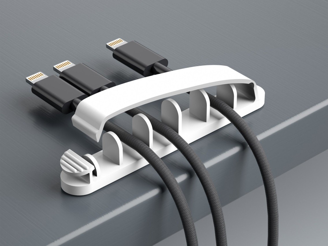 Techancy cable holder, TZ6291, pack of 3, easy to open and close for cable storage, white.