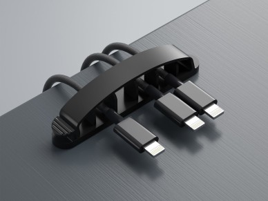 Techancy cable holder, TZ6291, pack of 3, easy to open and close for cable storage, black.