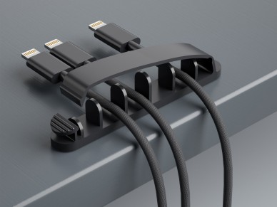 Techancy cable holder, TZ6291, pack of 3, easy to open and close for cable storage, black.