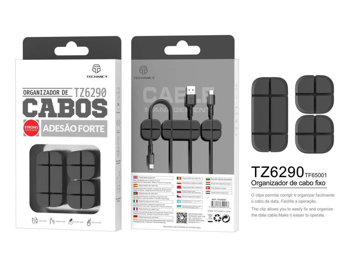 Organizador de cables Techancy, TZ6290, paquete de 3, mantiene los cables organizados para mantener 