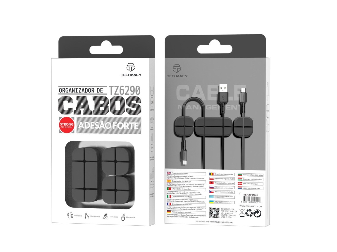 Organizador de cables Techancy, TZ6290, paquete de 3, mantiene los cables organizados para mantener 