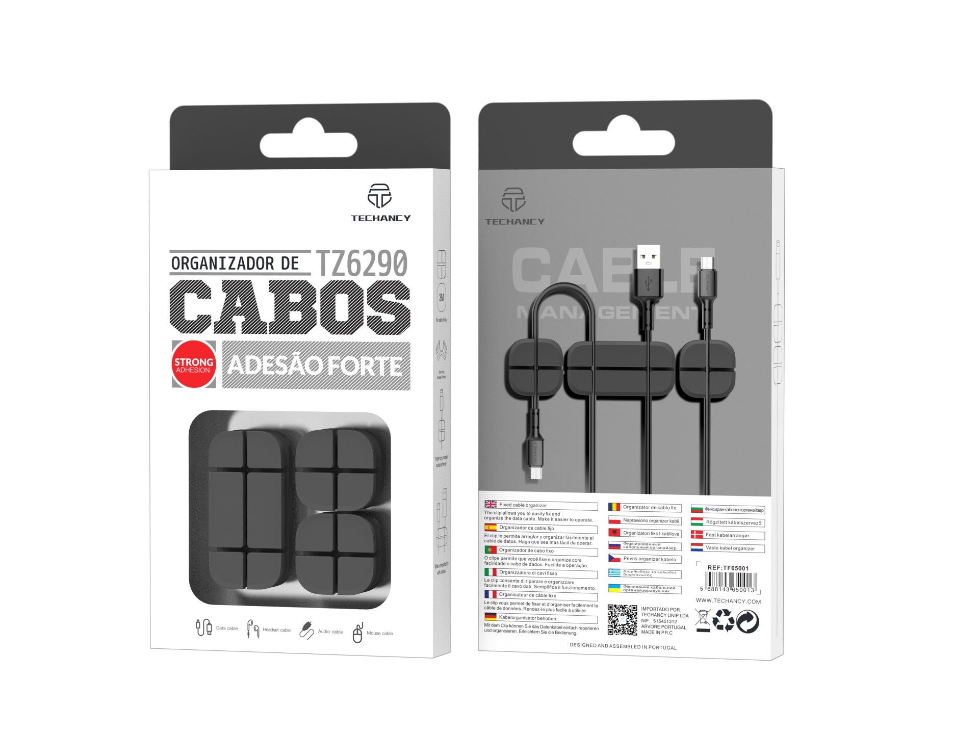 Organizador de cables Techancy, TZ6290, paquete de 3, mantiene los cables organizados para mantener