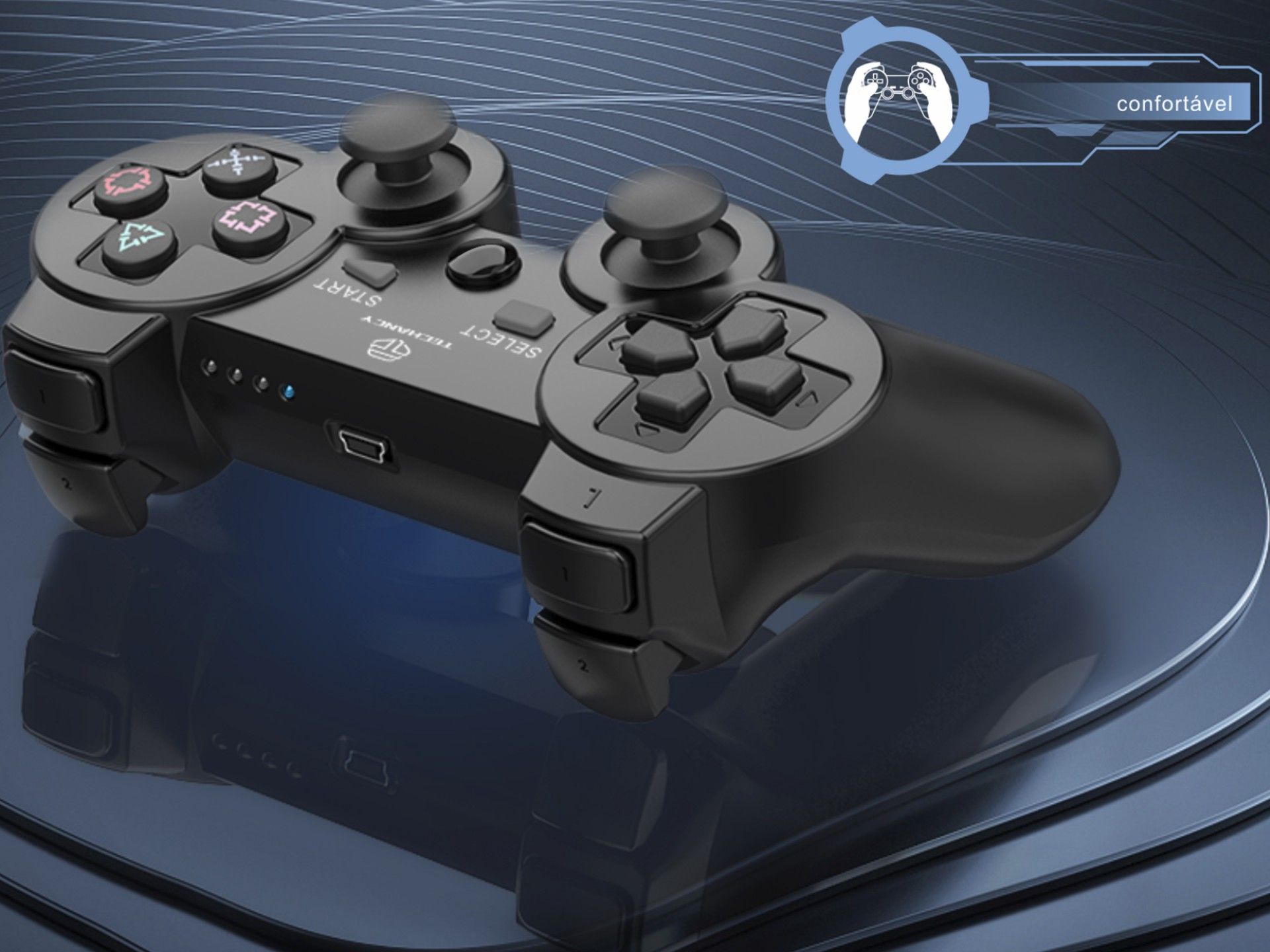 Techancy 6-in-1 Wireless Gaming Controller, Built-in Battery, 2.4G Wireless Connection, TX1703, Comp