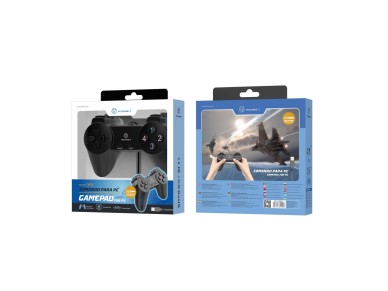 Controlador de jogos com fio para PC Techancy, TX1701, com feedback vibrat�rio, preto