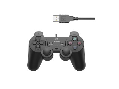 Techancy TX1700 Wired PC Gaming Controller with Vibration Feedback and Dual Joysticks, Black