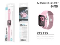 Techancy KC2115 Silicone Watch Band with Screen Protector, Compatible with Apple Watch 44mm, Pink Techancy KC2115 Silicone Watch Band with Screen Protector, Compatible with Apple Watch 44mm, Pink