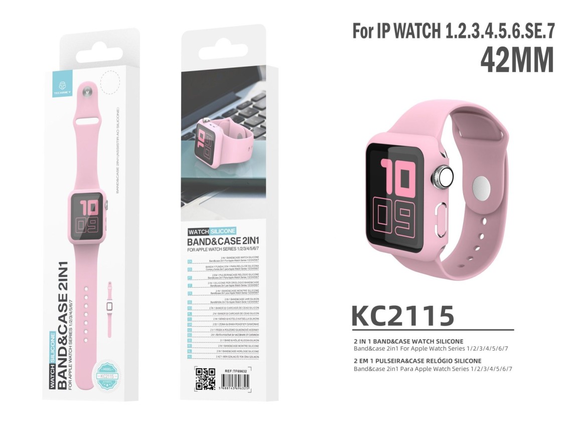 Pulseira de silicone para rel�gio Techancy, KC2115, com protetor de ecr�, compat�vel com Apple Watch