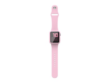 Techancy KC2115 Silicone Watch Band with Screen Protector, Compatible with Apple Watch 42mm, Pink
