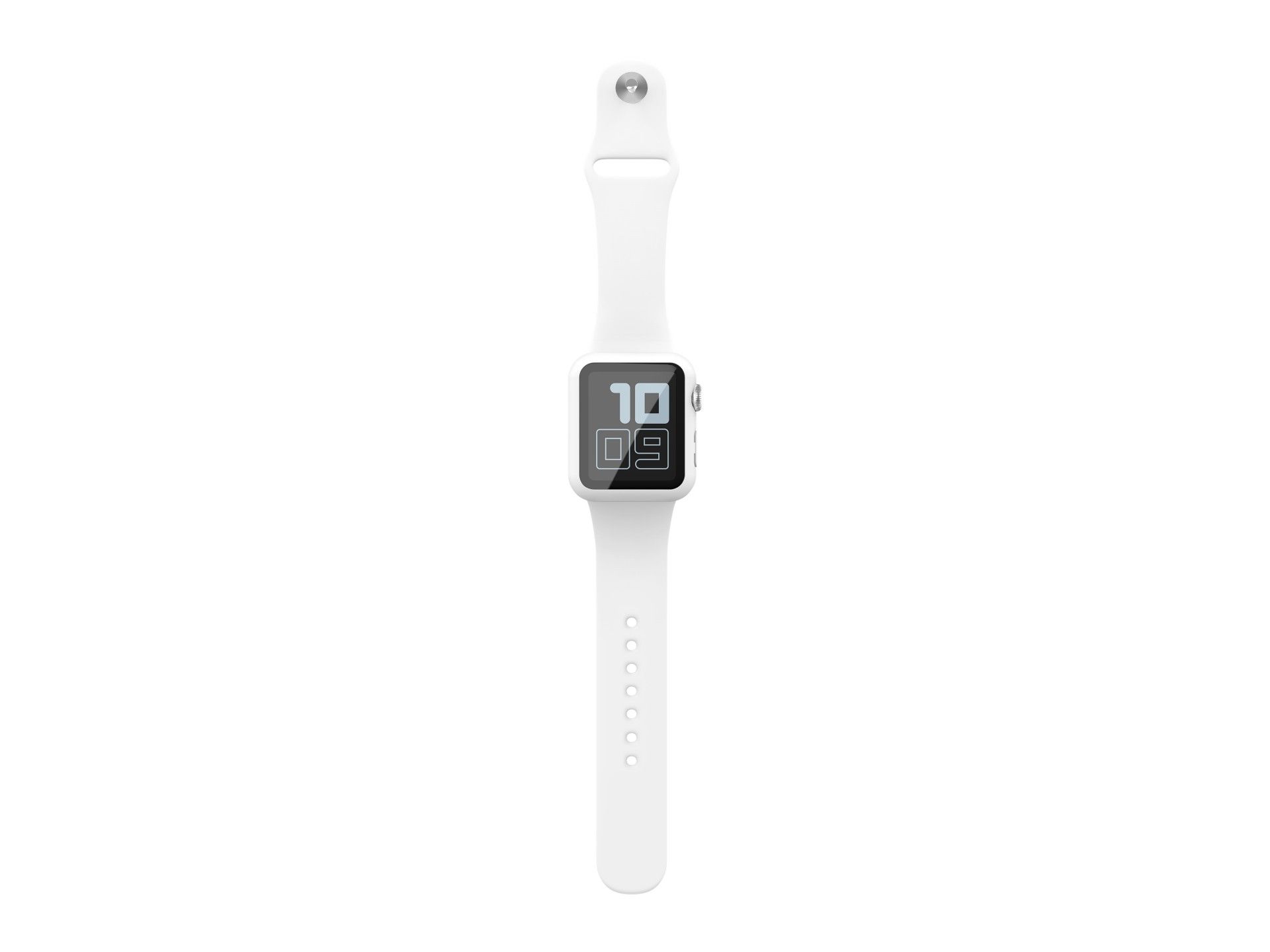 Techancy KC2115 Silicone Watch Band with Screen Protector, Compatible with Apple Watch 44mm, White