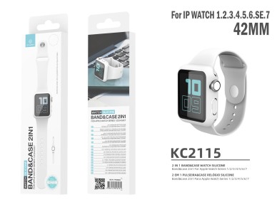 Techancy KC2115 Silicone Watch Band with Screen Protector, Compatible with Apple Watch 42mm, White Techancy KC2115 Silicone Watch Band with Screen Protector, Compatible with Apple Watch 42mm, White