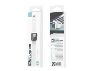 Techancy KC2115 Silicone Watch Band with Screen Protector, Compatible with Apple Watch 38mm, White