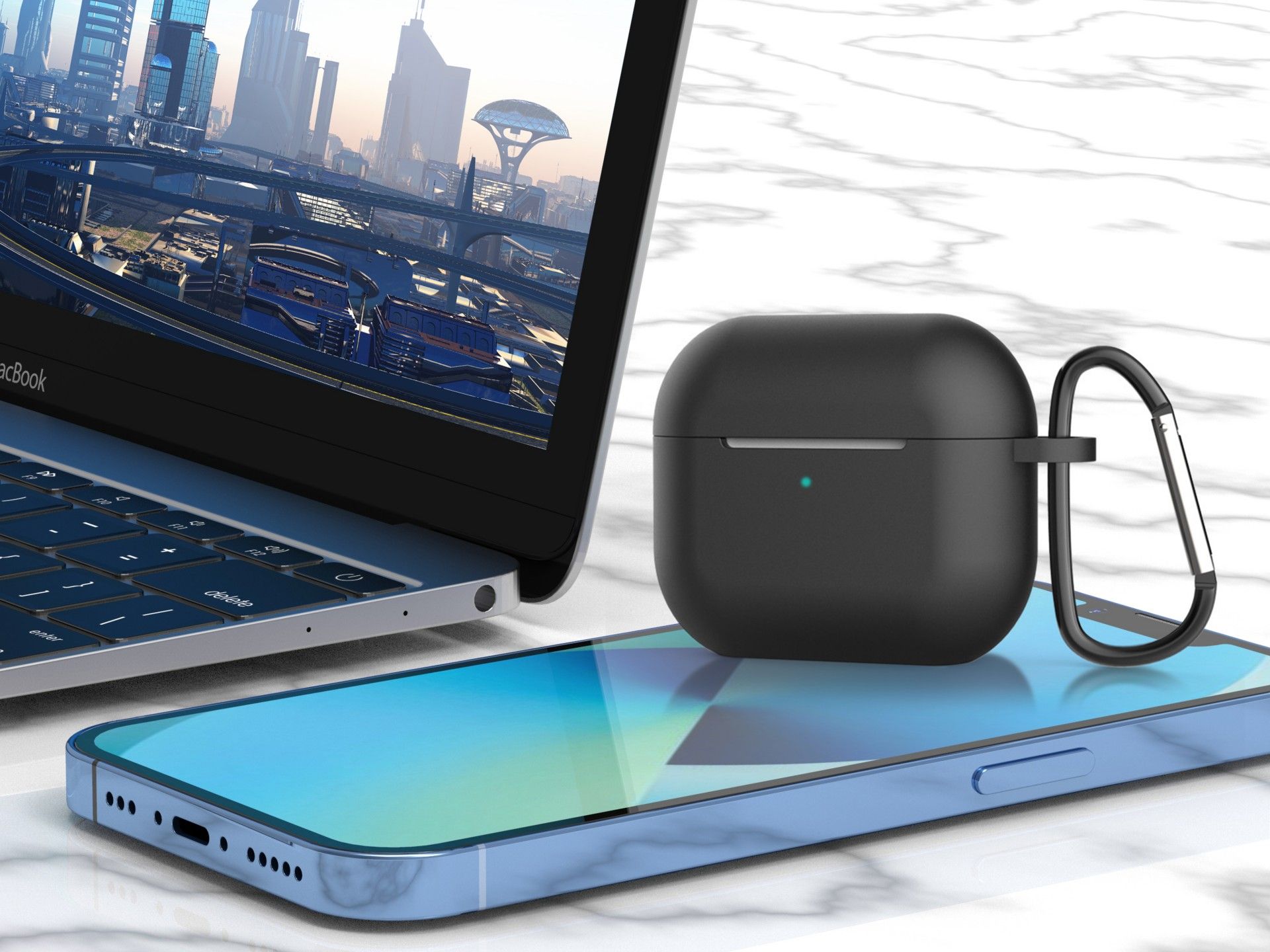 Funda protectora de silicona Techancy KC2114 para auriculares, compatible con AirPods de 3.ª generac