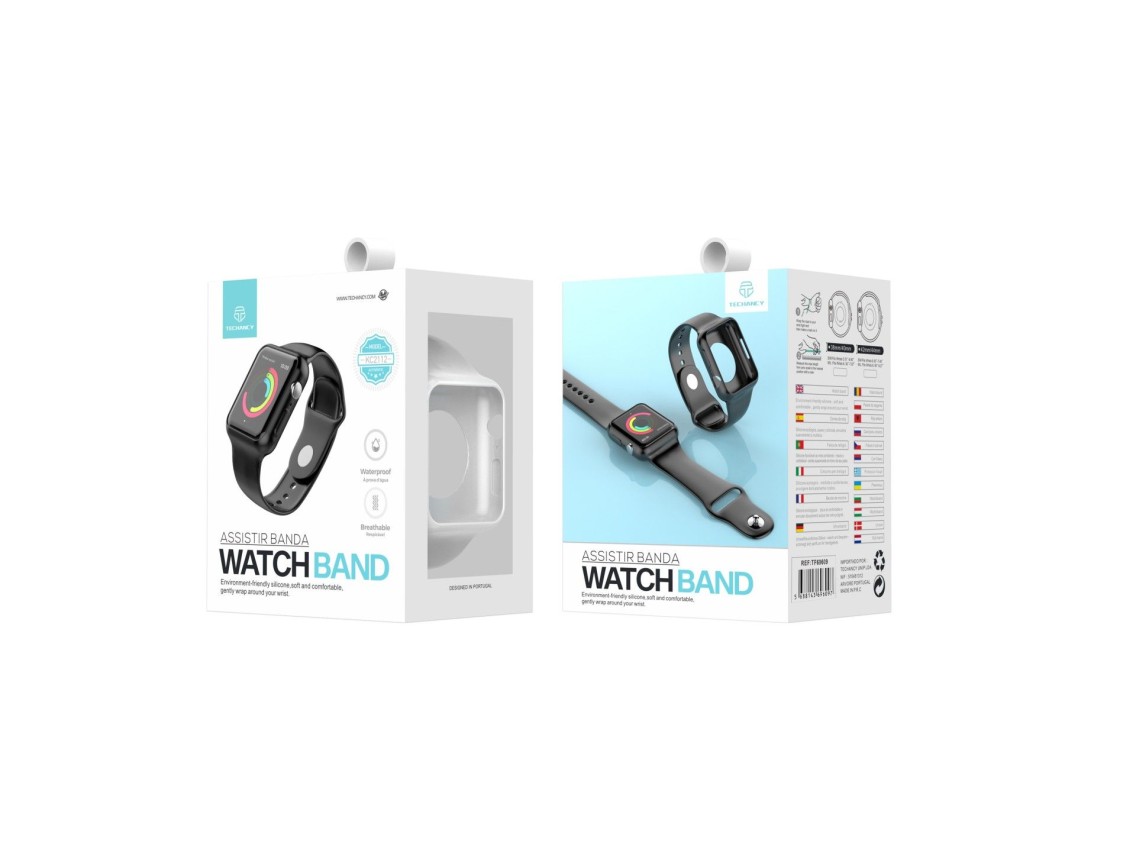 Correa adhesiva Techancy KC2112 para Apple Watch de 42-44 mm, color blanco