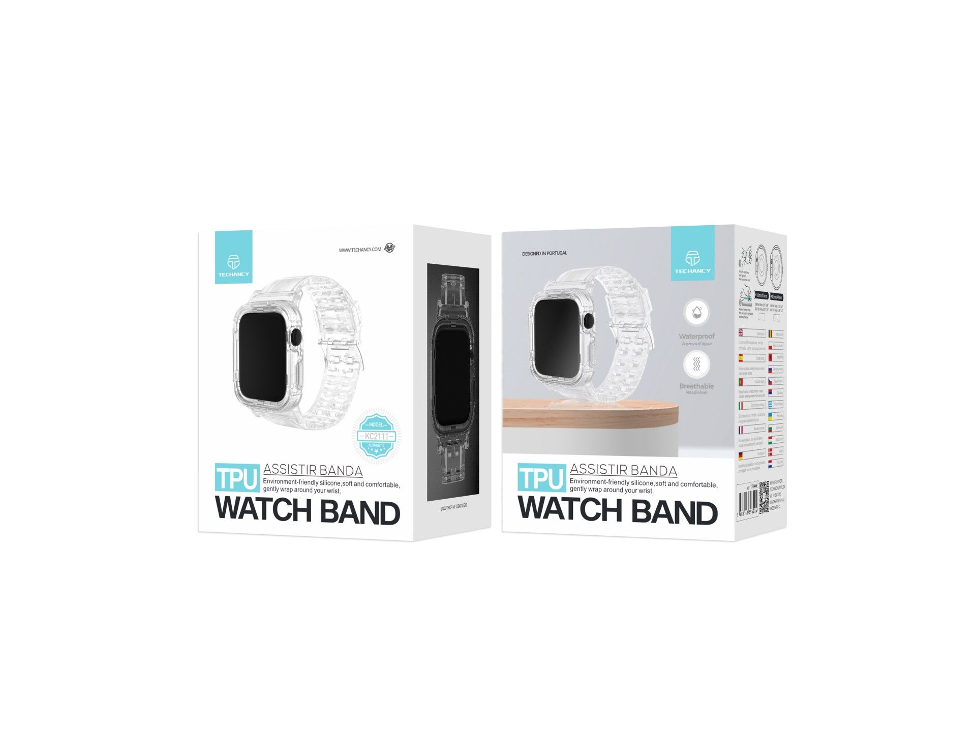 Correa de silicona Techancy KC2111 para Apple Watch de 42-44 mm, color negro