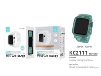 Pulseira de silicone para relógio Techancy, KC2111, compatível com Apple Watch 38-40 mm, verde Pulseira de silicone para relógio Techancy, KC2111, compatível com Apple Watch 38-40 mm, verde
