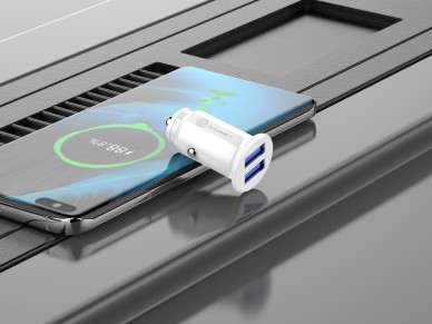 Techancy Carregador De Autom�vel Mini  TC6417, Carregamento 2usb 2.4A, Compat�vel Com Cami�es E Auto