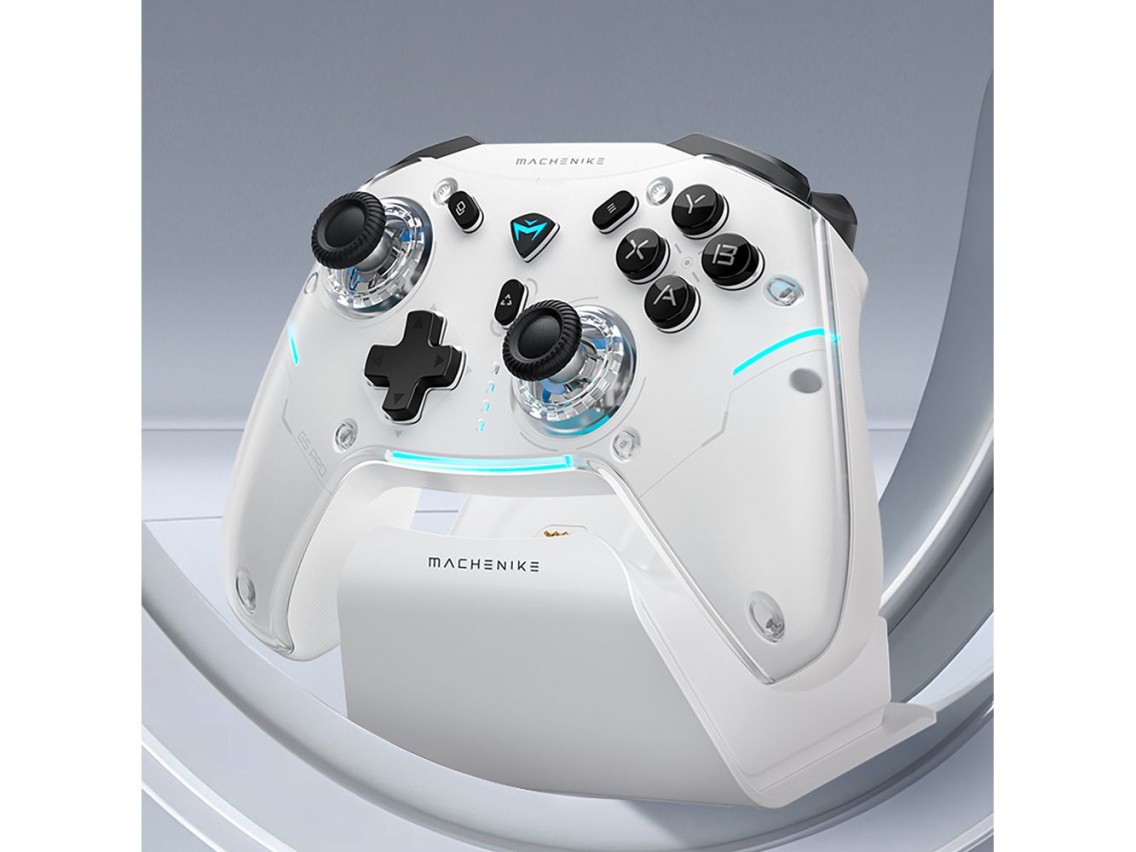 Controle sem fio Machenike G5Pro Max com base de carregamento - Branco
