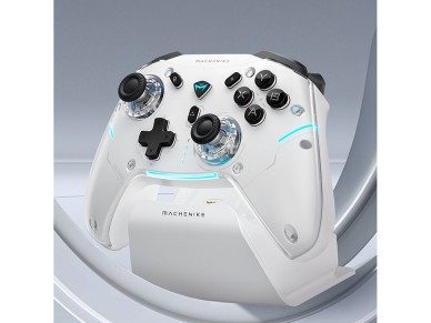 Controle sem fio Machenike G5Pro Max com base de carregamento - Branco
