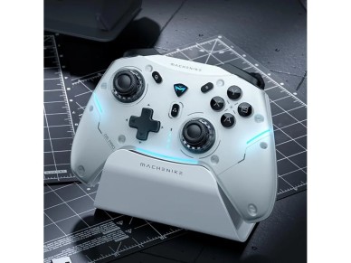 Controle sem fio Machenike G5Pro Max com base de carregamento - Branco