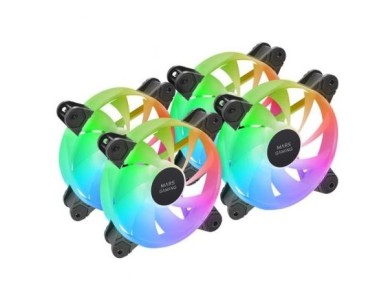 Pacote com 3 ventoinhas Mars Gaming MF-4A/ 12cm/ ARGB/ Pretas